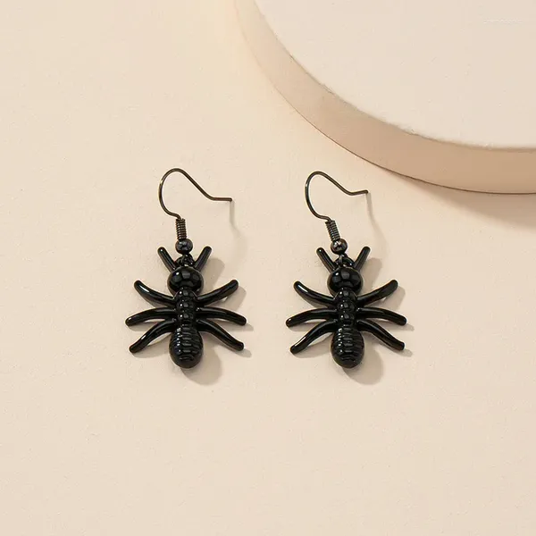 Boucles d'oreilles pendantes en alliage noir pour femmes, Piercing en forme de fourmi, bijoux délicats, fête assortie, cadeau de noël