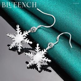 Boucles d'oreilles en peluche bleuench 925 Sterling Silver Snowflake Drop pour la fête de fiançailles des femmes