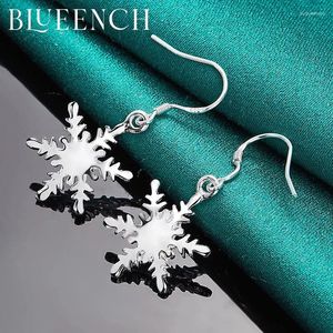 Dange oorbellen Bluench 925 Sterling Silver Snowflake Drop for Women's Engagement Party Simple Age Reduction Fashion Sieraden