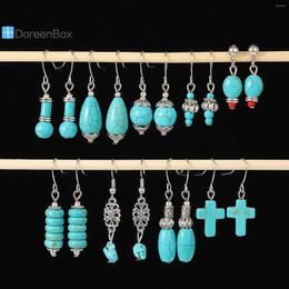 Boucles d'oreilles bohémien en pierre naturelle, Style ethnique, mode rétro, bijoux de fête pour femmes et filles, cadeaux tendance, 1 paire