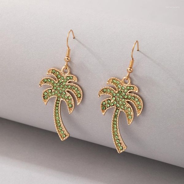 Boucles d'oreilles pendantes bohème cocotier goutte pour femmes breloques cristal pierre géométrie métal boucle d'oreille fête bijoux cadeaux 20830