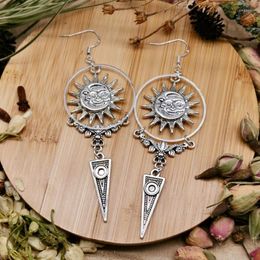 Dange oorbellen Boheemian Creative Vintage Celestial Sun Moon Pendant Fashion Charm Woman Personality Party Feest oorrang sieraden cadeau