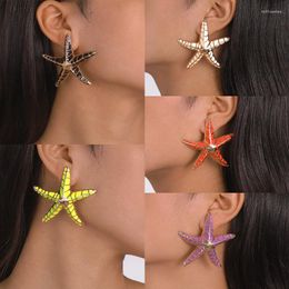 Dangle Oorbellen Bohemian Starfish Design Women's Fashion Beach Resort Style Pentagram Stud Earring Sieraden