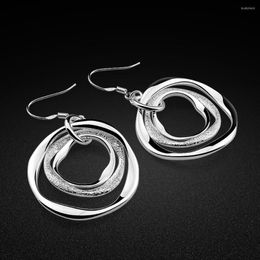 Pendientes colgantes bohemios para mujer, plata 925 Original, 29mm x 28,5mm, colgante redondo, accesorios de temperamento, joyería, regalos de navidad