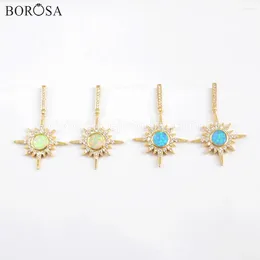 Boucles d'oreilles BOROSA 4 paires mode crochet étoile forme CZ Micro pavé bleu opale pour femmes ZG0391