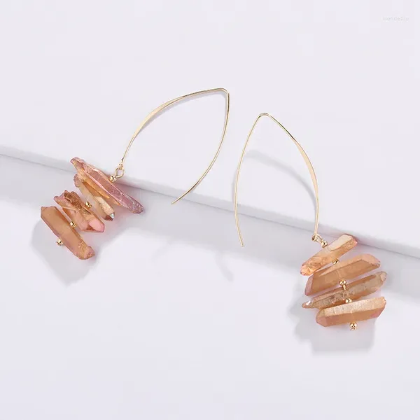 Boucles d'oreilles BOROSA faites à la main en cristal, grappe de mode, pointe de galvanoplastie longue pour femmes WX1717