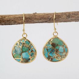 Dange oorbellen borosa retro traan traan Natuurlijke turquoises druppelen voor vrouwen van hoge kwaliteit blauwe stenen oorrang sieraden G1858