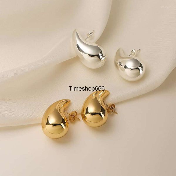 Boucles d'oreilles pendantes Bottega Boucle d'oreille 2024 Tendance Italie Creux Acier inoxydable Hypoallergénique Plaqué or 18 carats Goutte d'eau pour femme fille