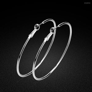 Boucles d'oreilles pendantes marque 925 en argent Sterling mode Fine Jewelry grand cercle pour les femmes oreille accessoire cadeau Bijoux Swee