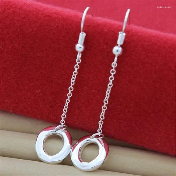 Boucles d'oreilles pendantes de marque en argent Sterling 925, petite ligne d'oreille en forme de O pour fiançailles des femmes, bijoux à la mode, cadeaux, vente en gros