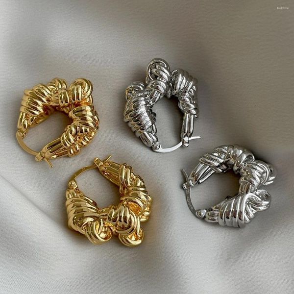 Pendientes colgantes de latón con aro de oro de 18k para mujer, joyería para fiesta, estilo bohemio, vestido de pasarela, moda coreana rara de Japón