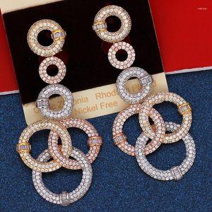 Boucles d'oreilles pendantes en zircone cubique pour femme, bijoux de luxe, Design Unique, pour mariage, fiançailles, cadeau romantique