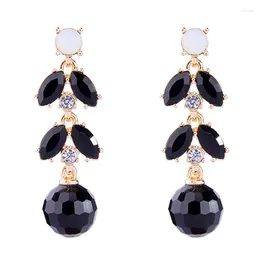 Boucles d'oreilles pendantes pour femmes, prix en vrac, charmant cristal acrylique noir, marque à la mode, bijoux pendants, cadeau, 2023
