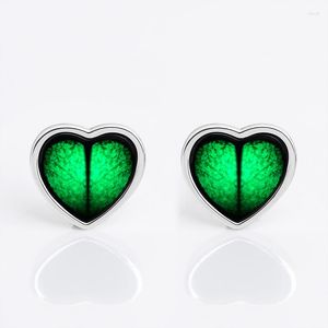 Pendientes colgantes Corazón de jade birmano 925 Plata Natural Regalo real Diseñador Joyería de lujo Talismanes Mujeres Esmeralda Negro Pendientes de botón Encanto