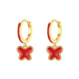 Boucles d'oreilles pendantes papillon, petites et mignonnes filles, hypoallergéniques, Chic, douce, joli cerceau