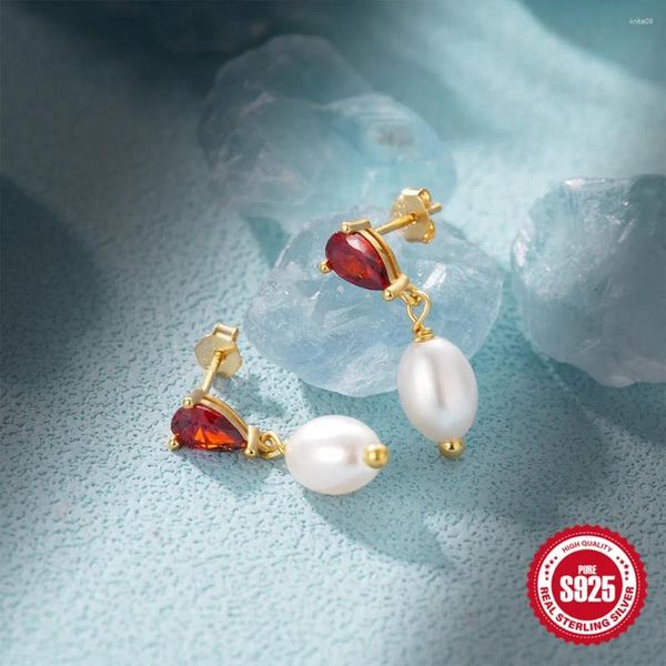 Pendientes de colgación sencille sencille sencillez para mujeres pendientes de joyería muestra de plata 925 circón 2024 tendencia fiesta de bodas de lujo