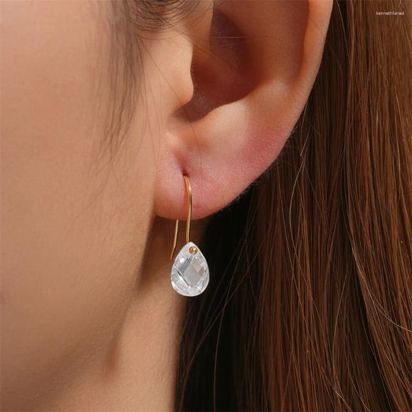 Pendientes colgantes CANNER con forma de lágrima, gancho de circonita simple, clásico, de plata de ley S925, piercing de moda, no alergénico