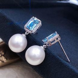Boucles d'oreilles pendantes CAOSHI arrivée gracieuse goutte dame bijoux de mariage avec perle simulée conception délicate accessoires de zircone brillants