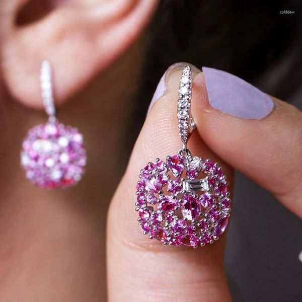 Pendientes colgantes CAOSHI Mujeres atractivas hechas a mano con circonita de cristal brillante Accesorios de fiesta de lujo delicados Joyería estética