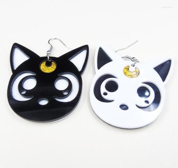 Boucles d'oreilles en peluche cartoon harajuku anime lune chat noir chat bel cosplay drop bijoux en acrylique pour femmes mode5264827