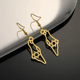 Boucles d'oreilles en peluche Cazador Star of David Israel Carte Drop en acier inoxydable Judaïsme Jujoux Hexagram Vintage Gift 2024