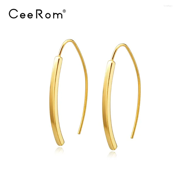 Boucles d'oreilles en peluche ceerom des goujons d'oreille à bouctes longues simples gouttes en acier inoxydable de barre carrée pour femmes bijoux de mode