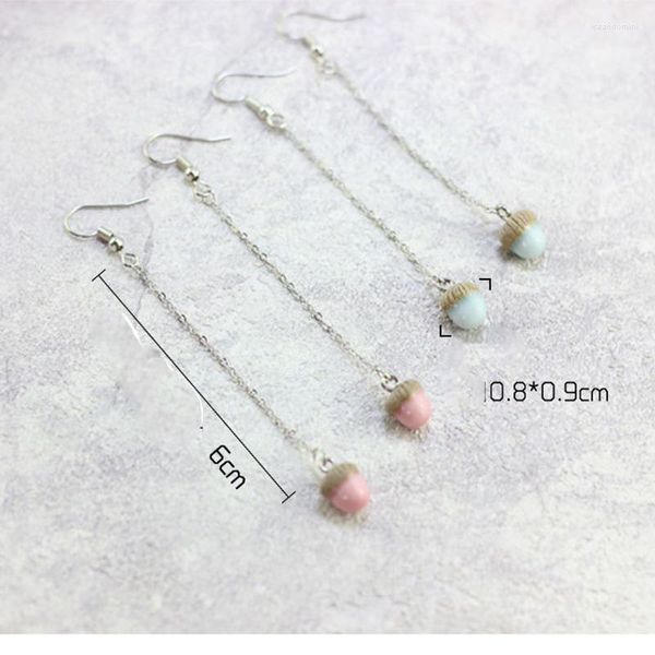 Boucles d'oreilles pendantes en céramique gland goutte pour femmes rose lumière bleu couleur boucle d'oreille longue gland charme déclaration chaînes mode Vintage bijoux