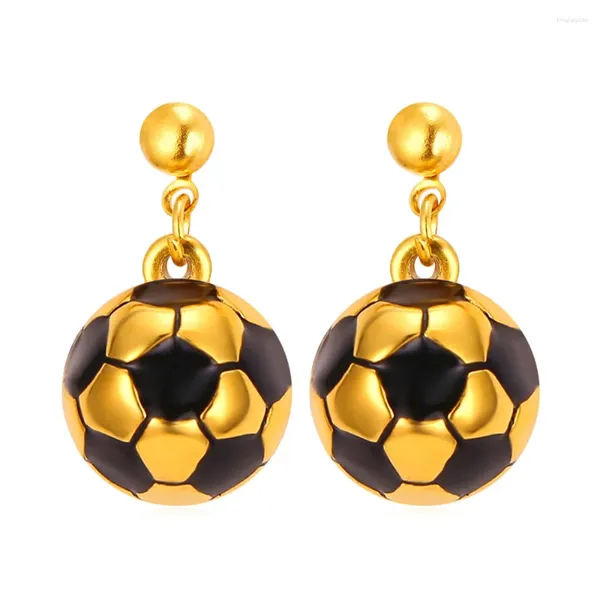 Boucles d'oreilles ChainsPro Ball pour femmes, couleur or jaune, en acier inoxydable, goutte, bijoux à la mode, cadeau en gros, E218