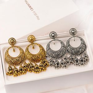 Boucles d'oreilles pendantes lustre grand pour femmes Jhumka gitane cloche boucle d'oreille ethnique Vintage suspendus fille bijoux cadeau esthétique Kolczyki