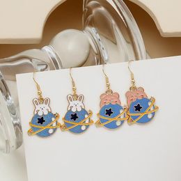 Bengelen oorbellen kroonluchter schattige cartoon panda voor vrouwen meisjes trendy dier geometrische email hanger drop ear sieraden geschenken