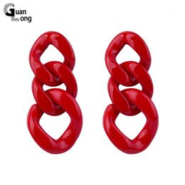 Bengelen oorbellen kroonluchter guanlong vintage modehars voor vrouwen grote lange geometrische keten acryl drop earring meisjes feest eenvoudig juweel