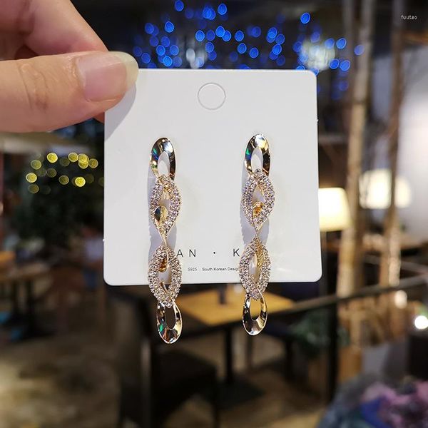 Pendientes colgantes Araña Versión coreana De Bohemio Cristal Brillante Recorte Borla Colgante Geométrico Señoras Personalidad Moda