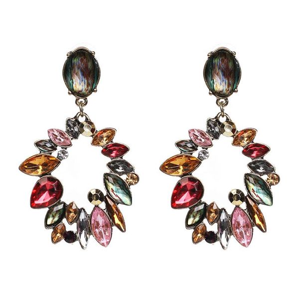 Dangle Boucles D'oreilles Lustre Long Vintage Boucle D'oreille Marque Fleur Grosses Gouttes Pour Les Femmes Zircon Pierre Cadeau D'anniversaire En Gros Prix X3416