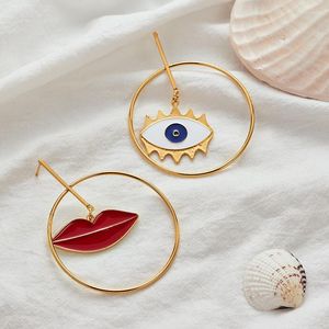 Boucles d'oreilles pendantes pour femmes mexicaines, pendentif en alliage Unique, couleur or argent, forme de lèvre, bijoux cadeaux, 2022