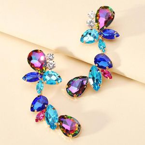 Dangle Oorbellen Charm Kleurrijke Y2k Crystal Drop Earring Boho Luxe Ontwerp Ongebruikelijke Pageant Voor Vrouwen Sieraden Accessoires Cadeau