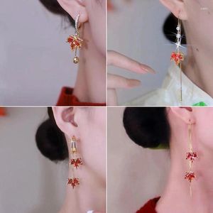 Boucles d'oreilles en peluche Rouge pour femmes Zircon Hoop Oreille d'oreille Saint Valentin Gift Jewelry Pendientes