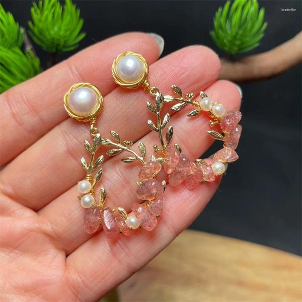 Pendientes colgantes encanto rosa cristal perla caída de caída de caída china joya de estilo antiguo afortunado para mujeres regalo de joyería de moda