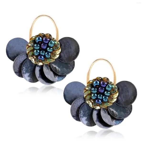 Pendientes colgantes Chicgrowth, gota de flor de lentejuelas para niñas, accesorios de joyería, regalo encantador para mujeres, venta al por mayor