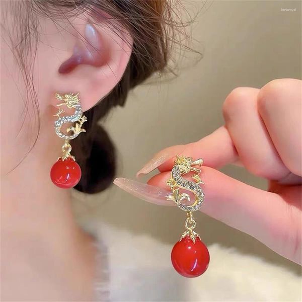 Boucles d'oreilles Dragon chinois pour femmes, bijoux Vintage, Animal Totem, année, fête pour filles, cadeau de personnalité