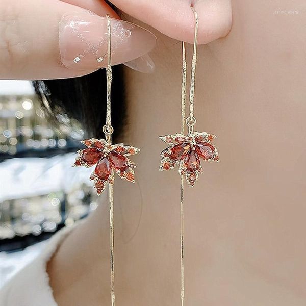 Boucles d'oreilles pendantes, Sensation Internet chinoise rouge, une Version coréenne de la chaîne à cordes pour femmes, pendentif, bijoux Gi