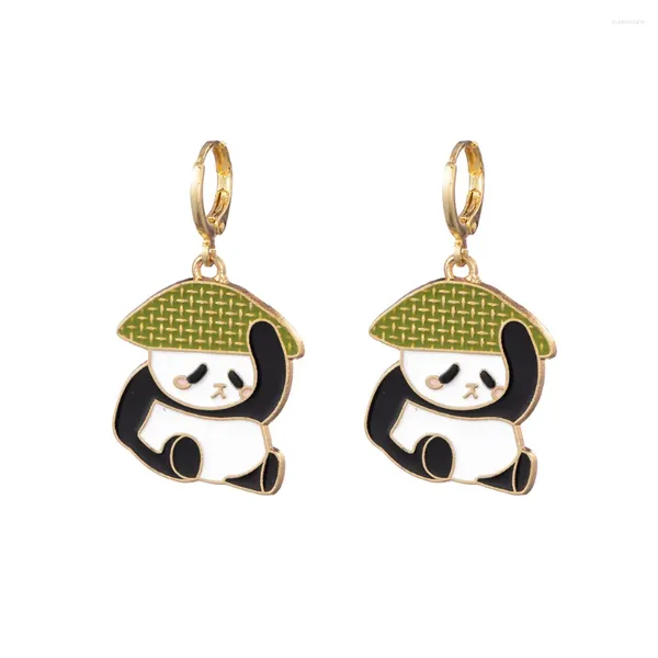 Pendientes colgantes colgantes de panda de estilo chino