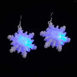 Boucles d'oreilles en pente Noël 2023 Night Glow Light Filans Snowflake