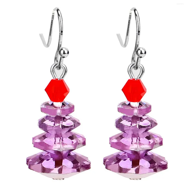 Pendientes colgantes Decoraciones navideñas para las orejas Cristal artificial brillante Accesorios de gancho de Navidad para esposa Madre Hija Amigos