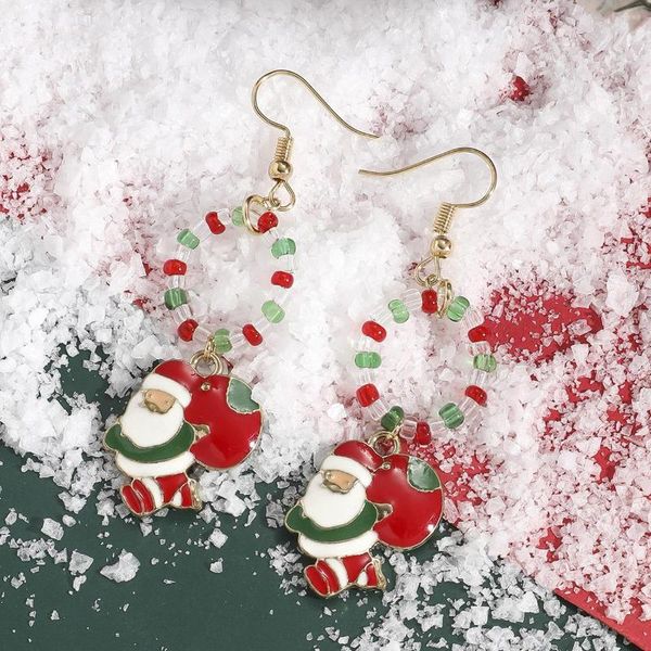 Dangle Boucles D'oreilles De Noël De Mode De Bande Dessinée Santa Pendentif Pour Les Femmes Cadeaux 2023 À La Mode Mignon Vintage Vacances Accessoires En Gros