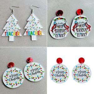 Boucles d'oreilles en pente des lumières de Noël autour de la goutte d'arbre acrylique pour les femmes enseigneurs cadeaux jewelry en gros