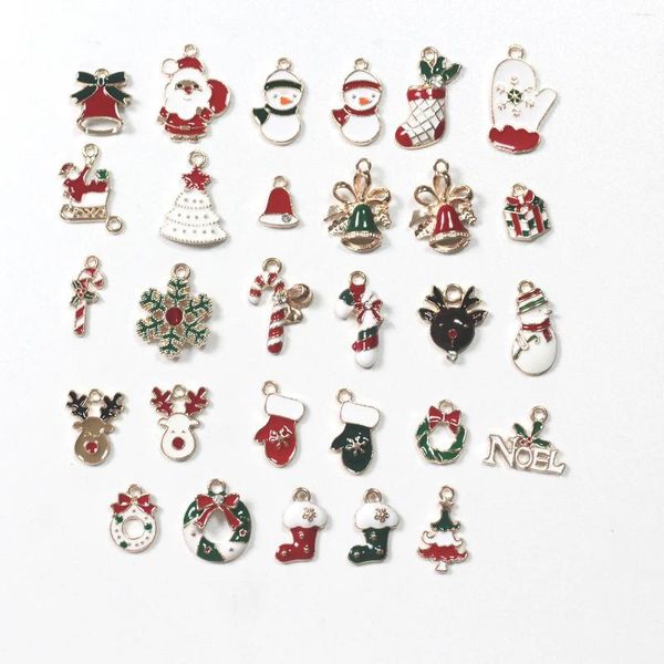 Boucles d'oreilles pendantes en alliage fait à la main, accessoires d'ornements de noël, pendentif pour cheveux, bande de caoutchouc, vente en gros