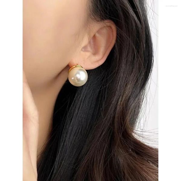 Boucles d'oreilles en peluche classique Round Autrichie Pearl 2024 TRENDE 925 STERLING TEMPERAMENT CHEMPEMENT DE LURXE PROCHERIEUX ACCESSOIRES POUR FEMMES