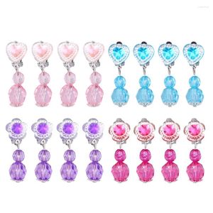 Boucles d'oreilles pendantes à Clip, pendentifs en acrylique pour filles, faux jeu pour enfants, accessoires pour enfants, petit cerceau à bijoux