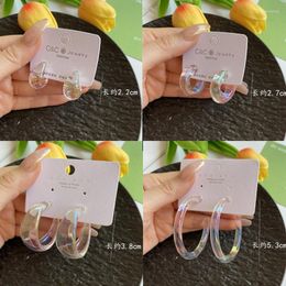 Boucles d'oreilles pendantes acrylique coloré pour les femmes tendance Punk coréen déclaration Transparent cercle chaîne bohème bijoux accessoires