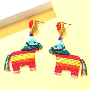 Boucles d'oreilles pendantes colorées à la mode pour femmes, bijoux animaux uniques, cadeaux pour filles